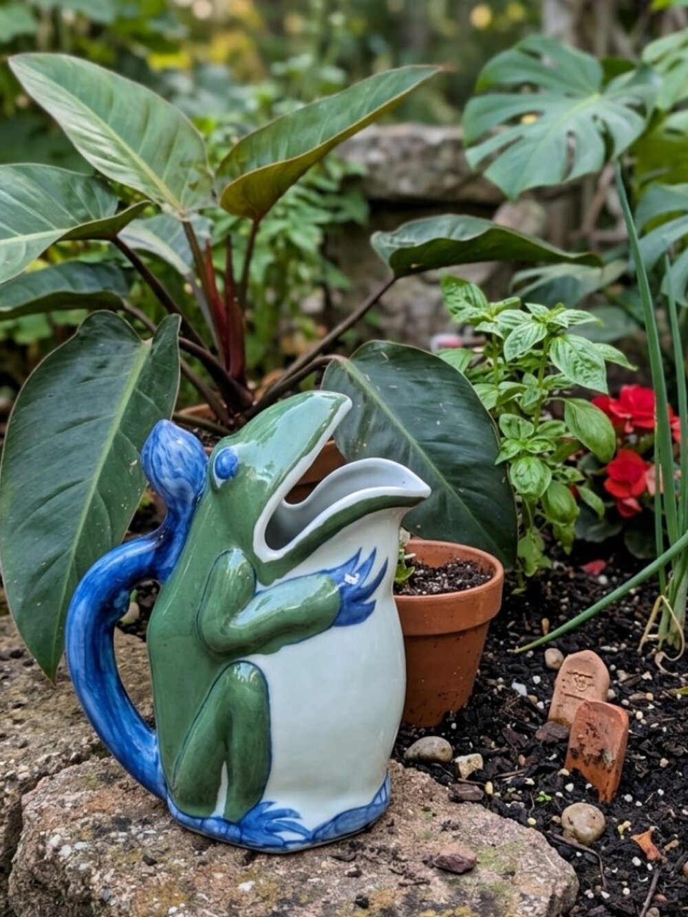 Vintage WCL Ceramic Frog Pitcher‎ Vase